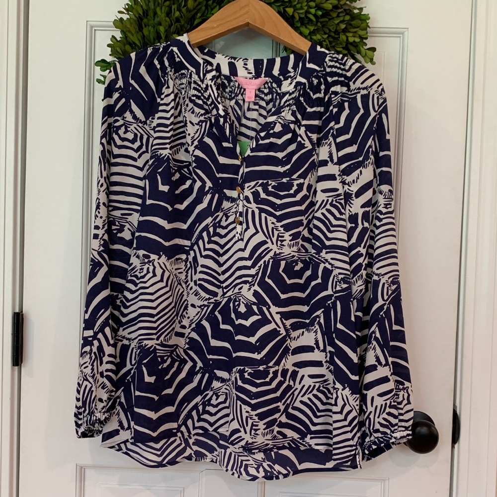 Lilly Pulitzer Elsa Top “Oh Cabana Boy” Navy